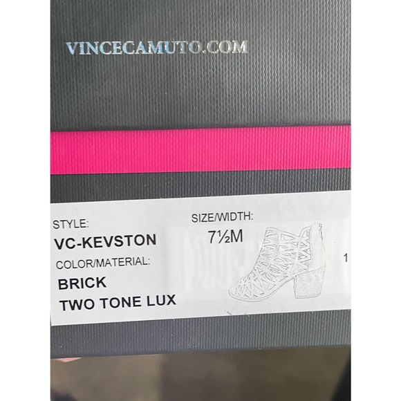 EUC Vince Camuto Kevston Leather Brown Cut Out Heeled Sandal Womens Sz 7.5 - Picture 7 of 13